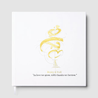 Minimalist Japandi Wedding Invitation MAHABAH love Foil Guest Book