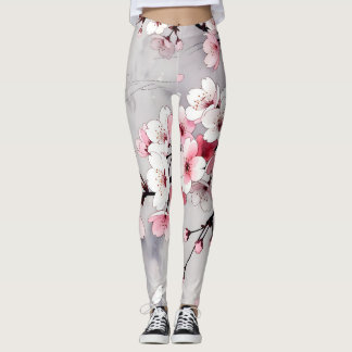 Minimalist Japanese Cherry Blossom Leggings