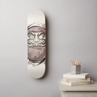 Minimalist Japanese Daruma | Zen Kintsugi Skateboard