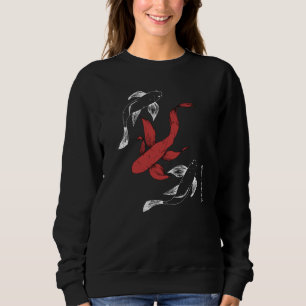 Minimalist Japanese Koi Fish Hand-Drawn Style Sweatshirt