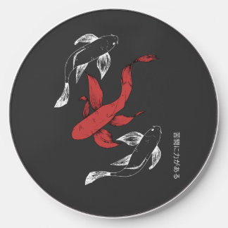 Minimalist Japanese Koi Fish Hand-Drawn Style Wireless Charger