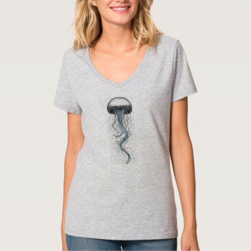 Minimalist Jellyfish Simple Elegance T_Shirt