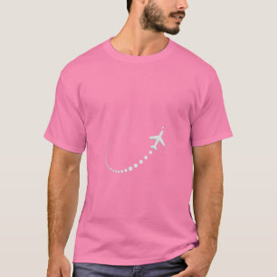 Minimalist Jet Airplane Flight Cartoon Graphic T-S T-Shirt