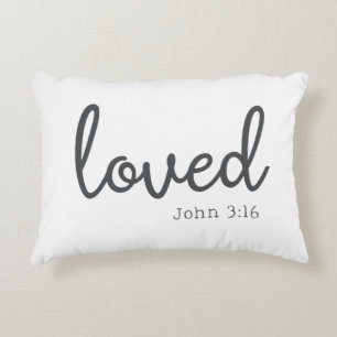 Minimalist John 3:16 love Accent Pillow