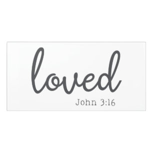 Minimalist John 3:16 love Door Sign