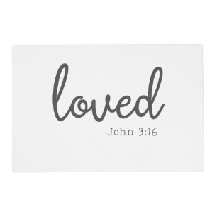 Minimalist John 3:16 loved Placemat
