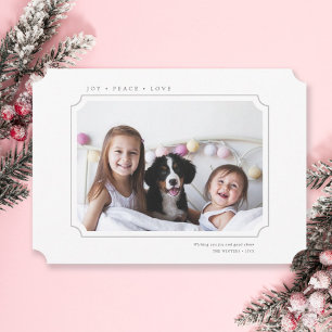 Minimalist Joy Peace Love Christmas Photo Holiday Card