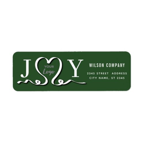 Minimalist  joy ribbon heart corporate logo  label