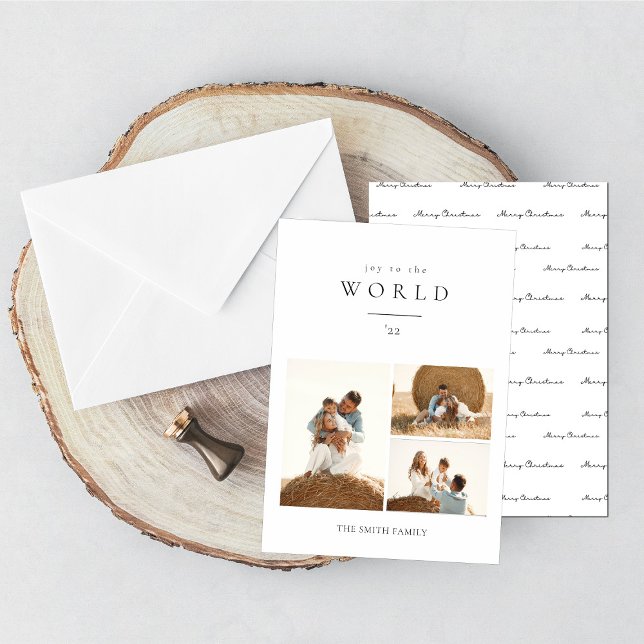 Minimalist Joy to the World Christmas Photo  Holiday Card (Creator Uploaded)