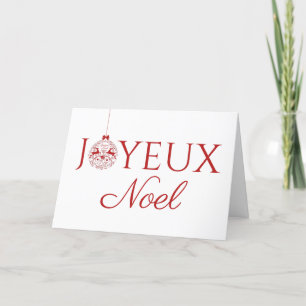 Minimalist Joyeux Noel French Christmas Ornament Holiday Card