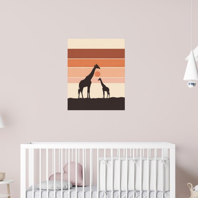 Minimalist Jungle Giraffe Art Poster (Nursery 2)
