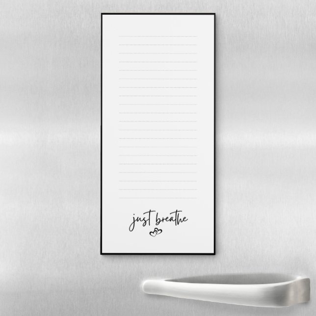 Minimalist Just Breathe Motivational Lined Notepad (In Situ)