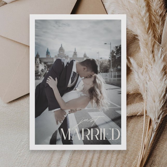 Minimalist Just Married QR Code Wedding Announcement (Creator Uploaded)