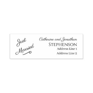 Minimalist Just Married Return Address Self-inking Stamp