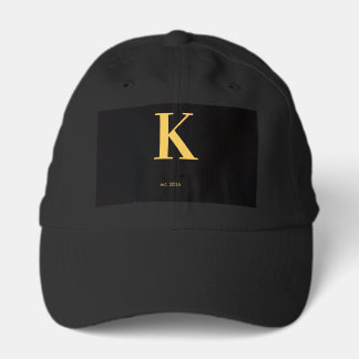 Minimalist k Black Hat | Gold Letter Cap | Monogra