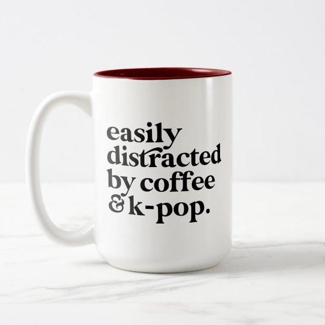 Minimalist K-pop Two-Tone Coffee Mug (Left)