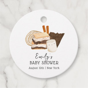 Minimalist Kawaii S'more Love & Fun Baby Shower Favor Tags