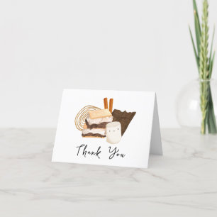 Minimalist Kawaii S'more Love & Fun Baby Shower Thank You Card