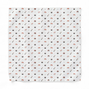 Minimalist Kawaii Sushi Pattern Cute Japanese Food Bandana