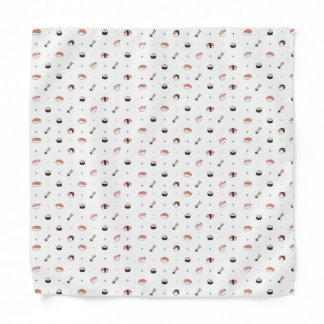 Minimalist Kawaii Sushi Pattern Cute Japanese Food Bandana
