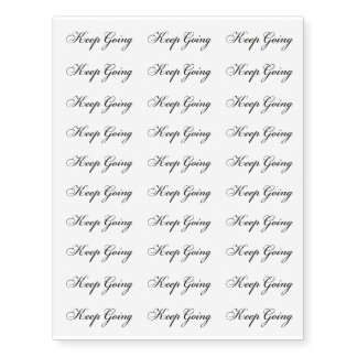 Minimalist “Keep Going” Motivational Quote  Temporary Tattoos
