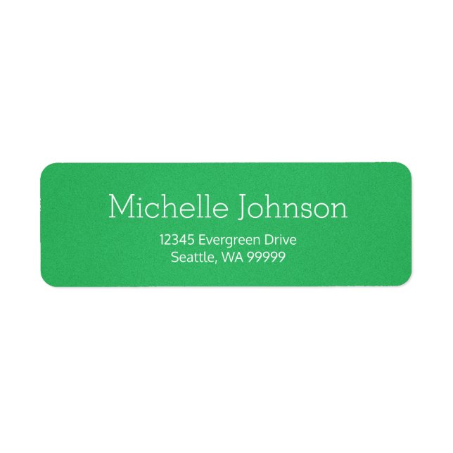 Minimalist Kelly Green Return Address Label (Front)