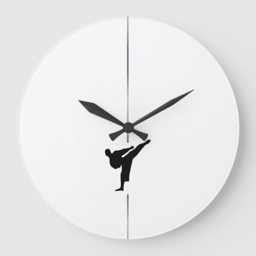 Minimalist Kickboxing _ Martial Arts Large Clock