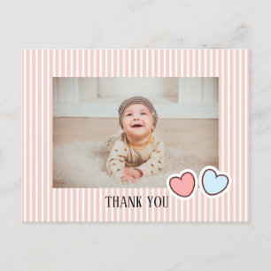 Minimalist kids birthday Thank You Postcard
