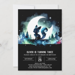 Minimalist Kids Cat Birthday Invitation