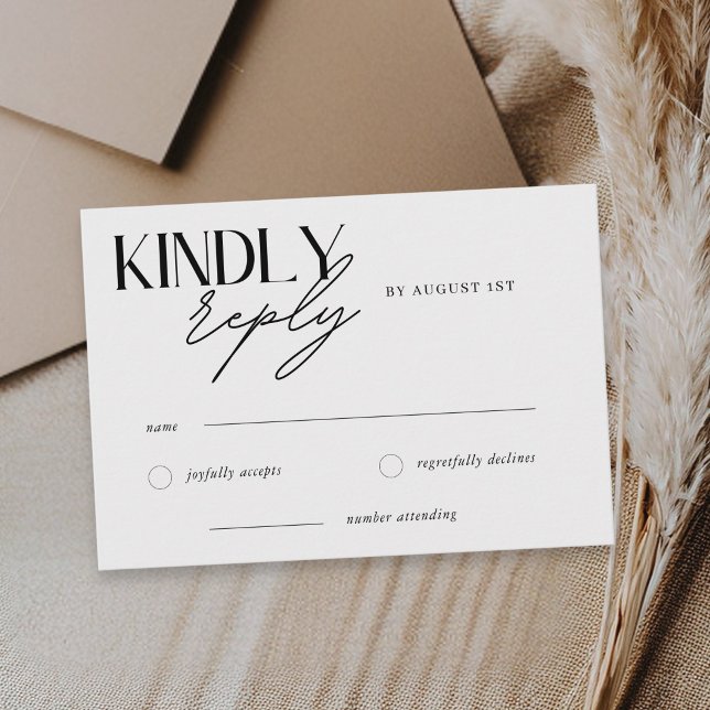 Minimalist Kindly Reply Wedding RSVP Card (Creator Uploaded)