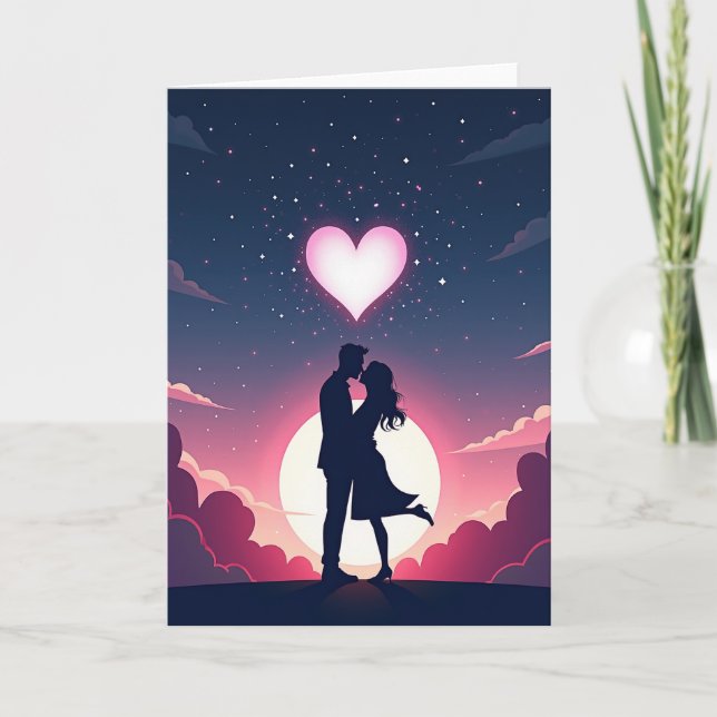 Minimalist Kissing Love Card (Front)