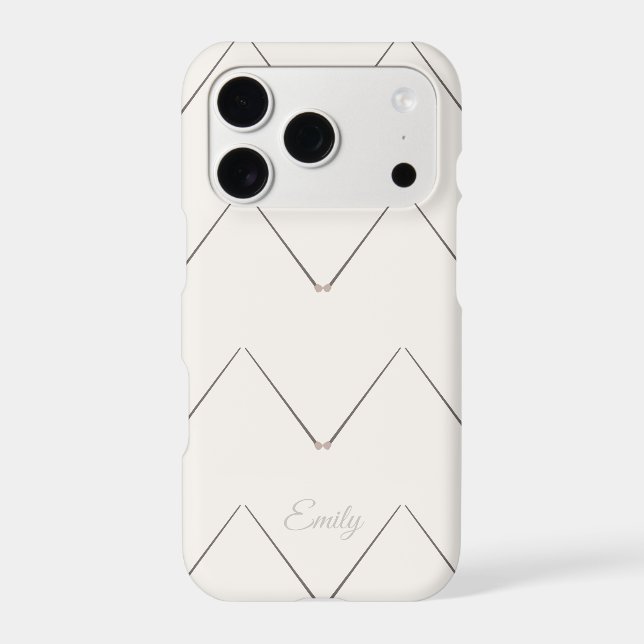 Minimalist Knitting Needle Pattern Custom Name  Iphone Case (Back)