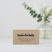 Minimalist kraft baby shower book request card (Standing Front)
