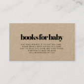 Minimalist kraft baby shower book request card (Front)