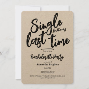 Minimalist Kraft Bachelorette Party Invitation