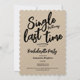 Minimalist Kraft Bachelorette Party Invitation