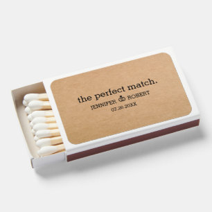 Minimalist kraft color wedding favors matchboxes
