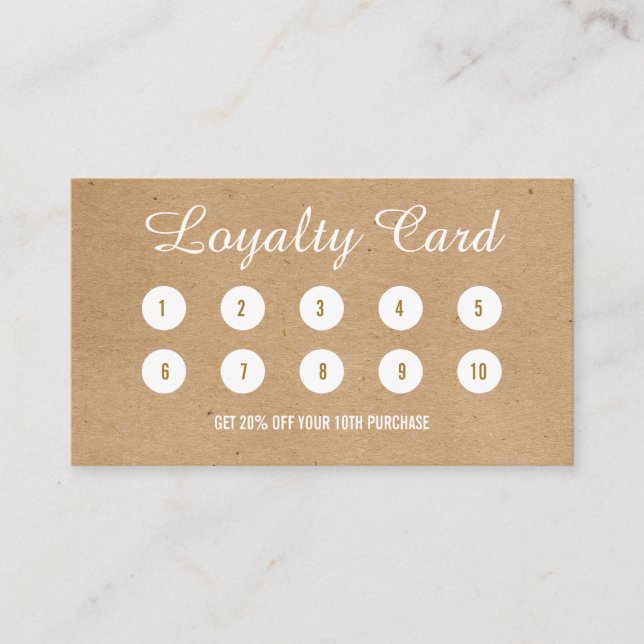 Minimalist Kraft Modern Professional Loyalty Card (Front)