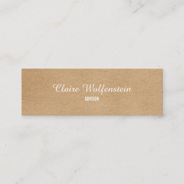 Minimalist Kraft Modern Professional Mini Business Card (Front)