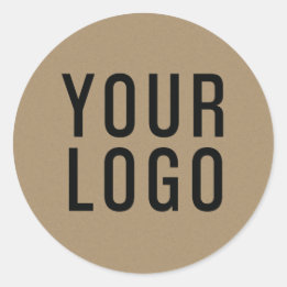 Minimalist Kraft Paper Business Logo Sticker