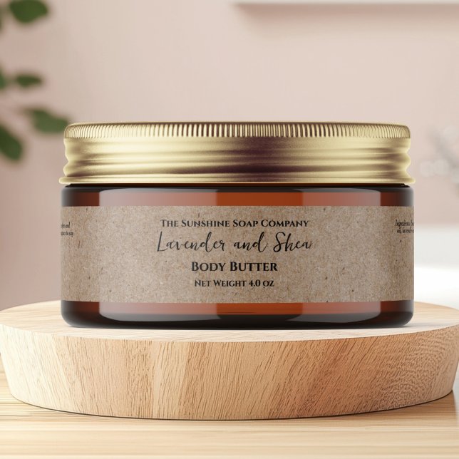 Minimalist Kraft Paper Style Cosmetics Jar Label (Creator Uploaded)