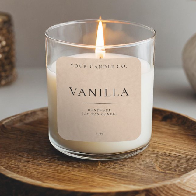 Minimalist Kraft Personalized Candle Label (Creator Uploaded)