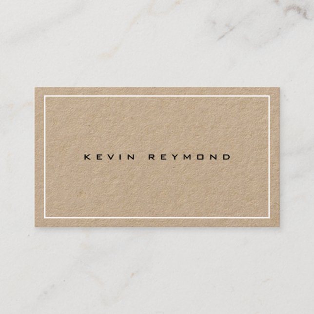 minimalist kraft premium modern business card (Front)