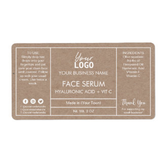 Minimalist Kraft Serum Labels