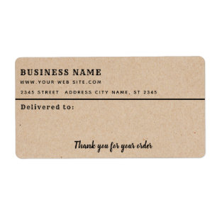 Minimalist kraft thank you business mailing label