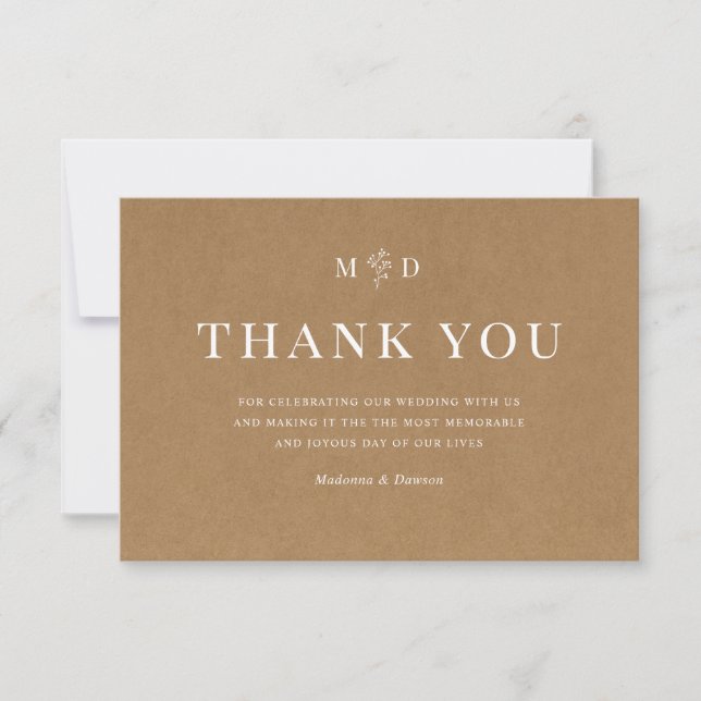 Minimalist Kraft Thank You Card (Front)
