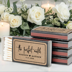 Minimalist Kraft Wedding Favors Matchboxes