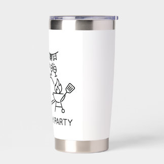 Minimalist Labor Day Party Hard Hat & Grill Line A Insulated Tumbler