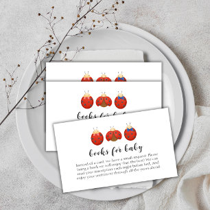 Minimalist Ladybug Family Books For Baby Shower  Enclosure Card