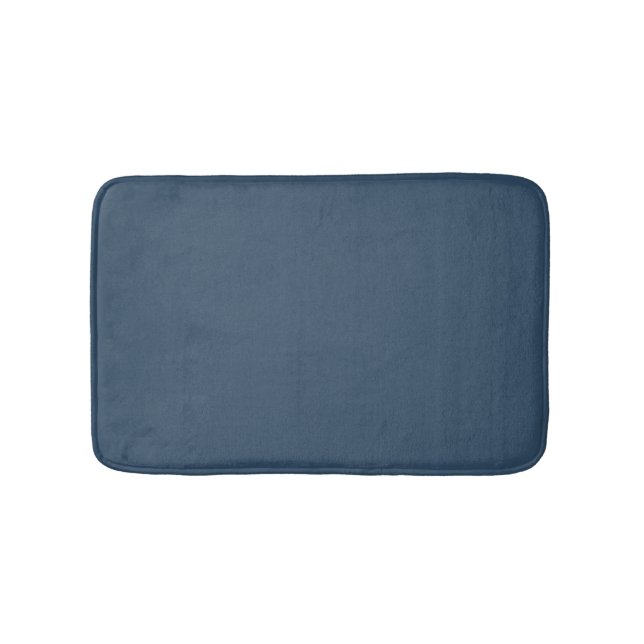 Minimalist lake blue solid plain elegant modern  bath mat (Front)